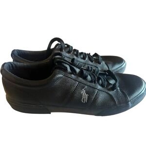 Polo Ralph Lauren Felixstow Black Sport Leather Shoes Sneakers Men's Size 11.5 D
